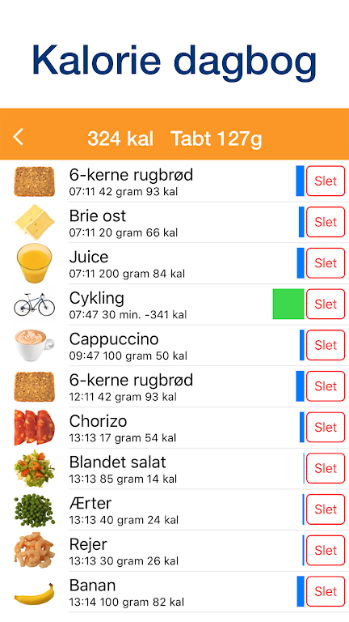 Slanke App Kalorietæller appscreenshot1