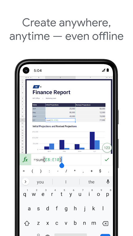 Google Sheets Apk1.24.312.01.90 official version