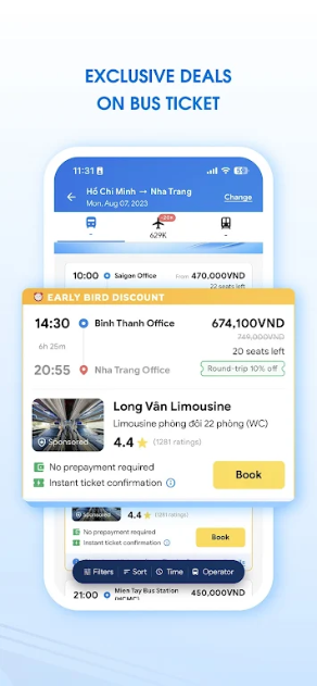 VeXeRe: Book Bus Flight Ticket